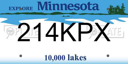 214KPX Minnesota License Plate