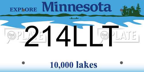 214LLT Minnesota License Plate