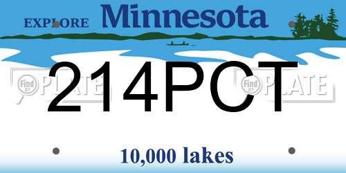 214PCT Minnesota License Plate