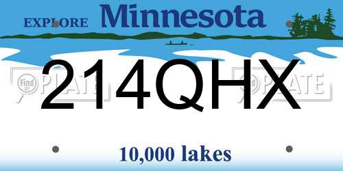214QHX Minnesota License Plate