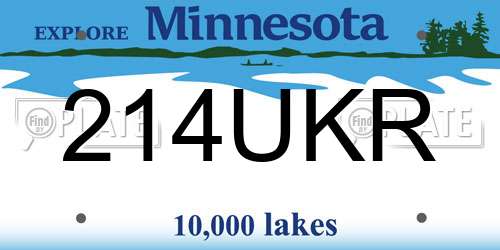 214UKR Minnesota License Plate