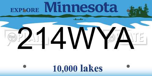 214WYA Minnesota License Plate