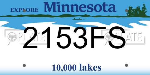 2153FS Minnesota License Plate