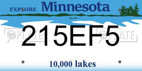 215EF5 Minnesota License Plate