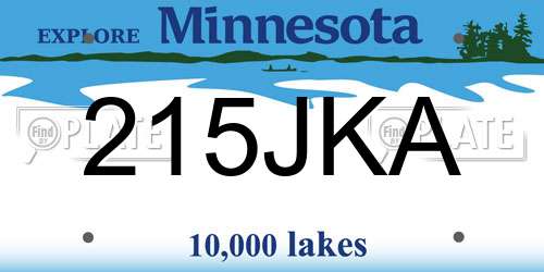 215JKA Minnesota License Plate