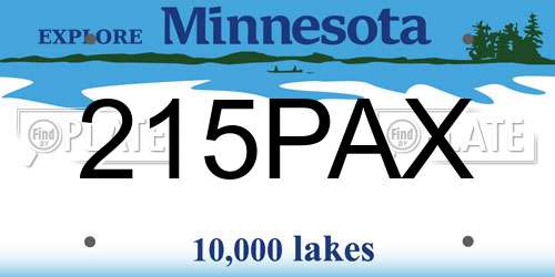 215PAX Minnesota License Plate