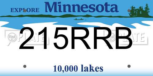 215RRB Minnesota License Plate