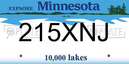 215XNJ Minnesota License Plate