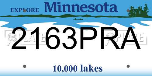 2163PRA Minnesota License Plate