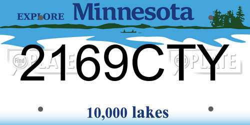 2169CTY Minnesota License Plate