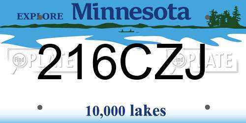 216CZJ Minnesota License Plate