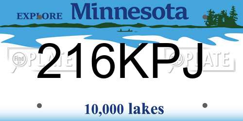 216KPJ Minnesota License Plate
