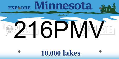 216PMV Minnesota License Plate