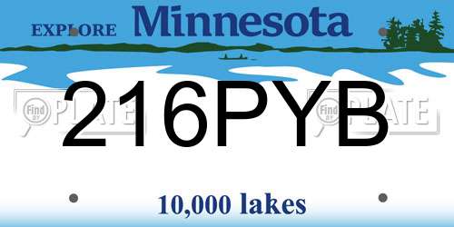 216PYB Minnesota License Plate