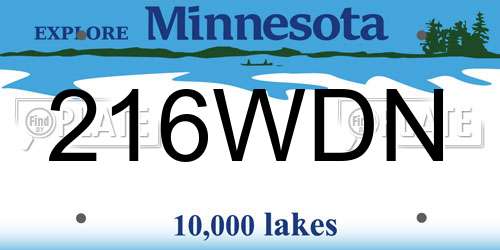 216WDN Minnesota License Plate