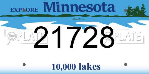 21728 Minnesota License Plate