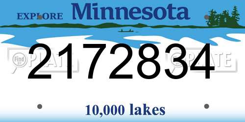 2172834 Minnesota License Plate