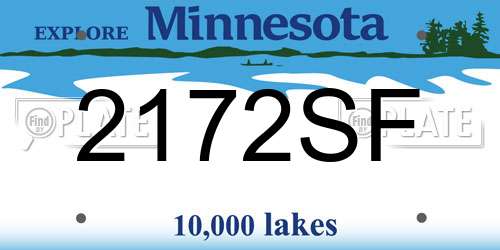 2172SF Minnesota License Plate