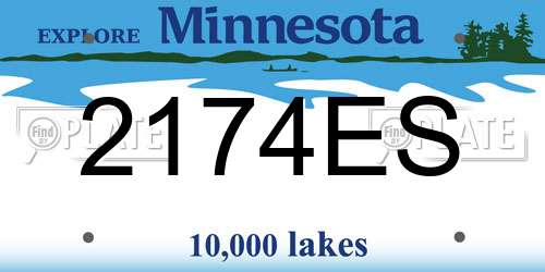 2174ES Minnesota License Plate