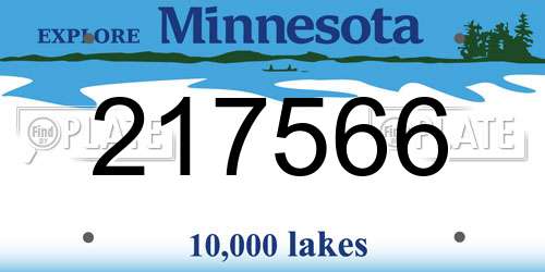 217566 Minnesota License Plate