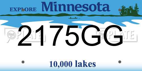 2175GG Minnesota License Plate