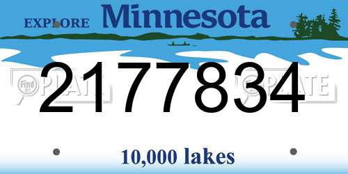 2177834 Minnesota License Plate