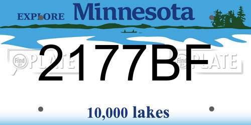 2177BF Minnesota License Plate