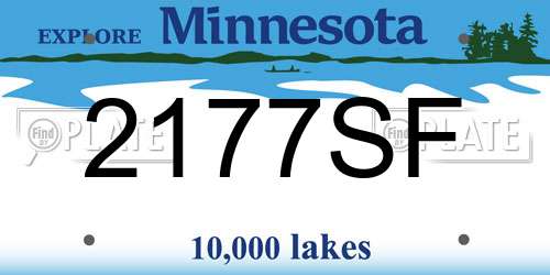 2177SF Minnesota License Plate