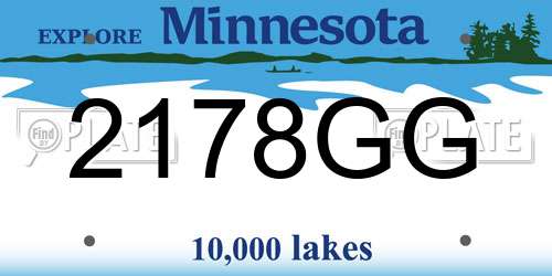 2178GG Minnesota License Plate