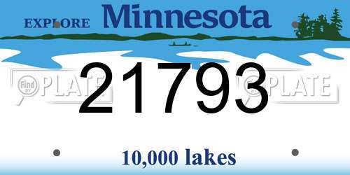 21793 Minnesota License Plate