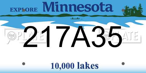 217A35 Minnesota License Plate