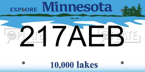 217AEB Minnesota License Plate