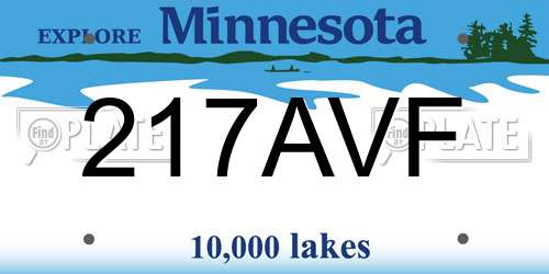 217AVF Minnesota License Plate