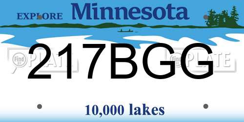 217BGG Minnesota License Plate