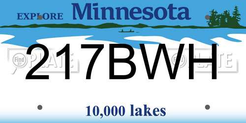 217BWH Minnesota License Plate