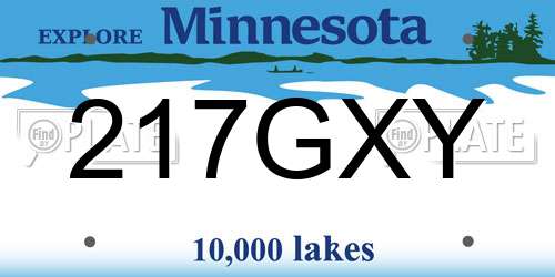217GXY Minnesota License Plate