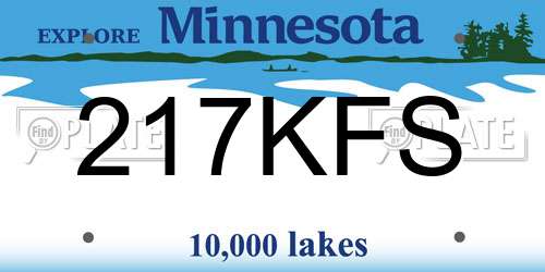 217KFS Minnesota License Plate