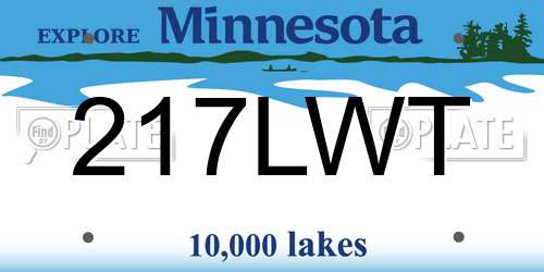 217LWT Minnesota License Plate