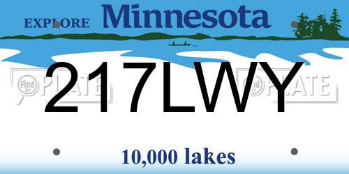 217LWY Minnesota License Plate