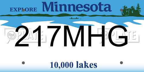 217MHG Minnesota License Plate