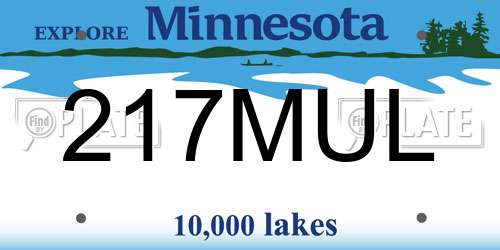 217MUL Minnesota License Plate