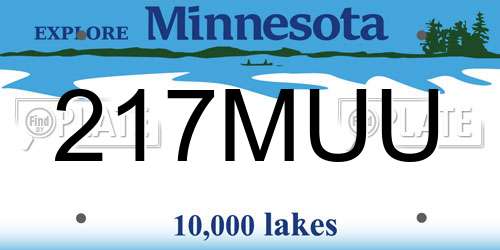 217MUU Minnesota License Plate