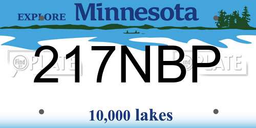 217NBP Minnesota License Plate
