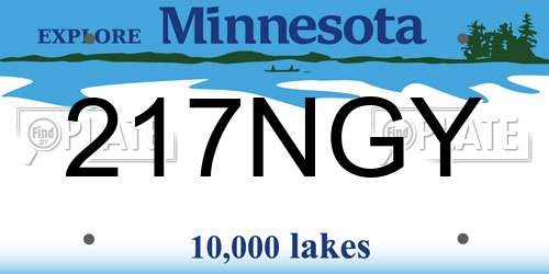 217NGY Minnesota License Plate