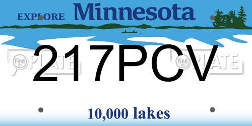 217PCV Minnesota License Plate
