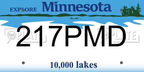 217PMD Minnesota License Plate