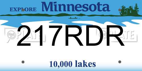 217RDR Minnesota License Plate