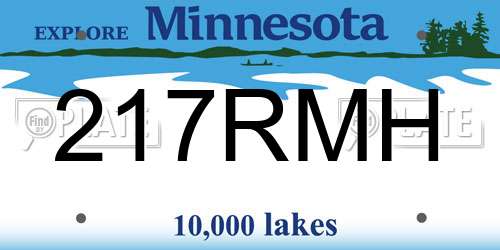217RMH Minnesota License Plate