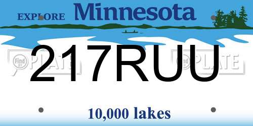 217RUU Minnesota License Plate
