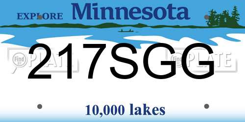 217SGG Minnesota License Plate